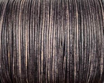 1mm Leather Cord - Distressed Gray - Premium European Leather Cord - LCR1 -200 Distressed Gray #29