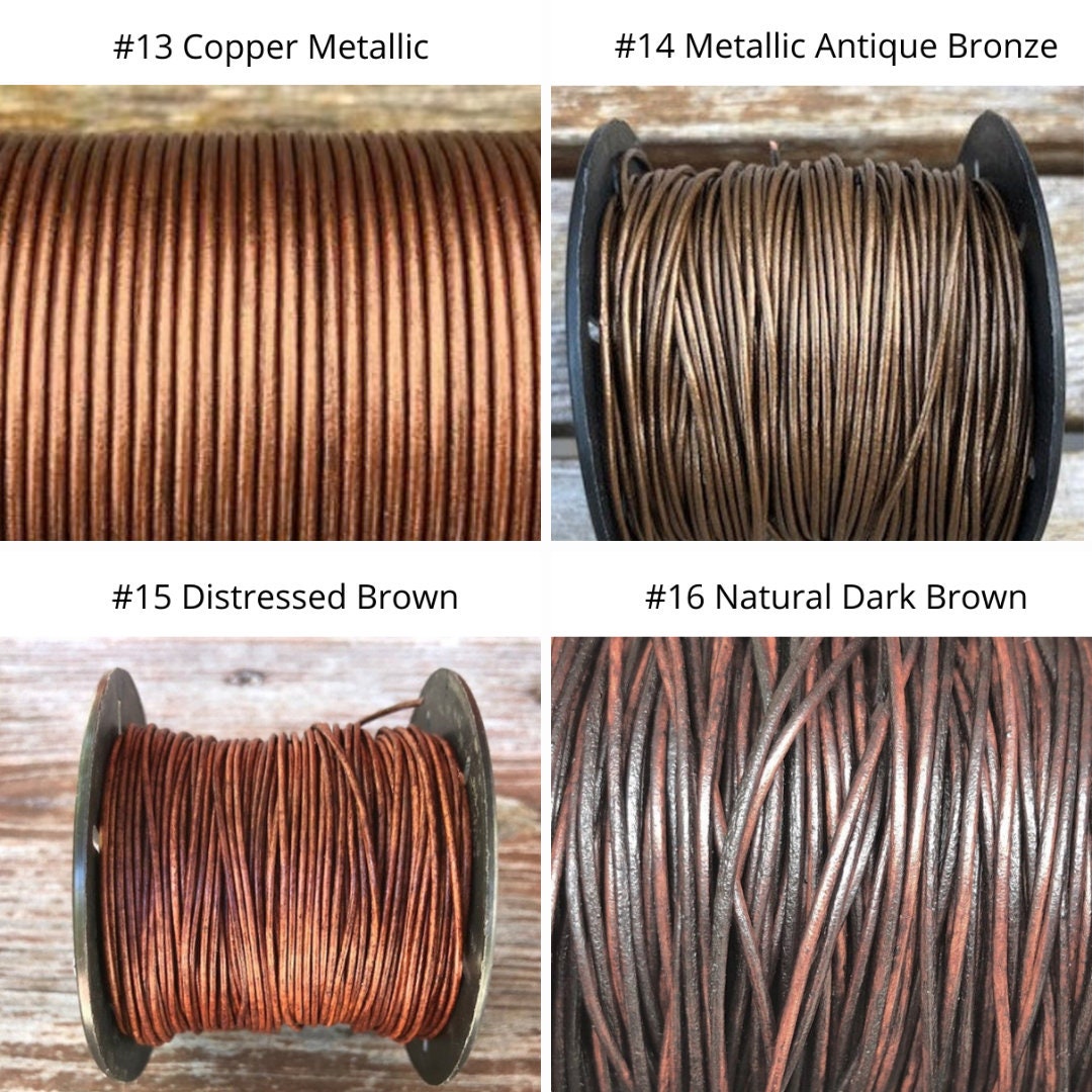 1mm Round Leather Cord - 27 Colors - Premium European 1mm Leather Cord
