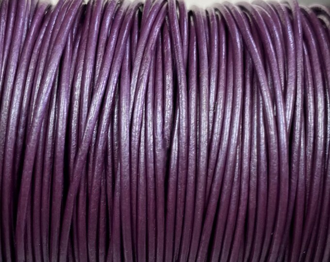 1mm Leather Cord - Metallic Berry - Premium European Leather Cord - LCR1 -200 Metallic Berry #27