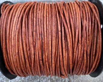 2mm English Walnut Leather Cord 2mm Premium European Leather, LCR2 - 2mm English Walnut 48P