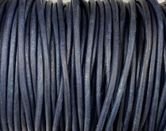 3mm Round Leather Cord, Natural Pacific, Premium Leather 3mm Leather Cord,  By The Yard LCR3 - Natural Pacific #33