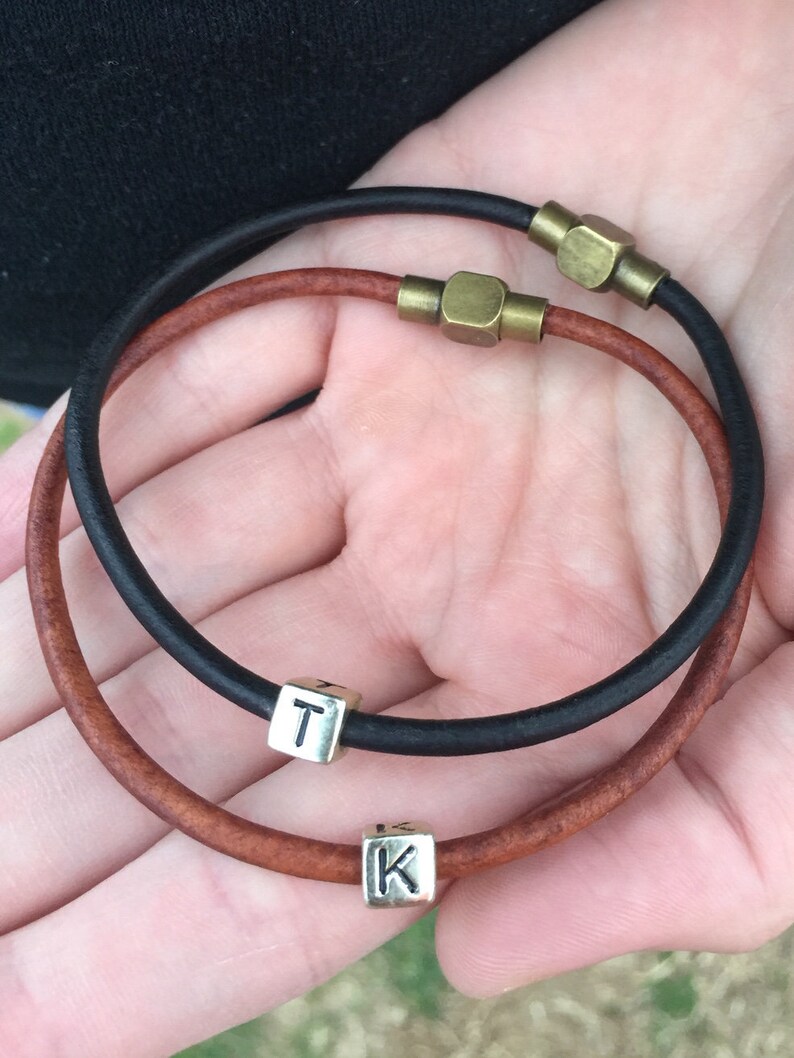 Couples Bracelet Mens Bracelet Initial Bracelet Couple Etsy
