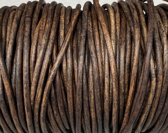 SPECIAL PRICE 4mm Round Leather Cord, Natural Espresso, Premium 4mm Round Leather Cord  LCR4 - 4mm Natural Espresso #18