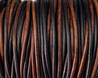 1.5mm Gypsy Sippa Round Leather Cord - By The Yard - Genuine Indian Leather - LCR1.5 - Gypsy Sippa #32
