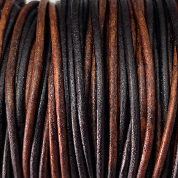 1.5mm Gypsy Sippa Round Leather Cord - By The Yard - Genuine Indian Leather - LCR1.5 - Gypsy Sippa #32