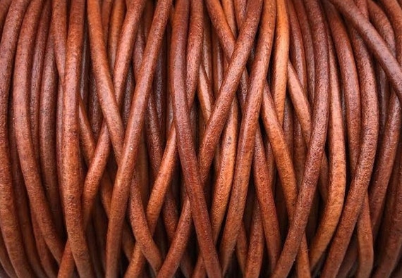 Natural Blue #4 5mm Natural Blue Round Leather Cord Premium Quality 5mm Round Leather Cord LCR5