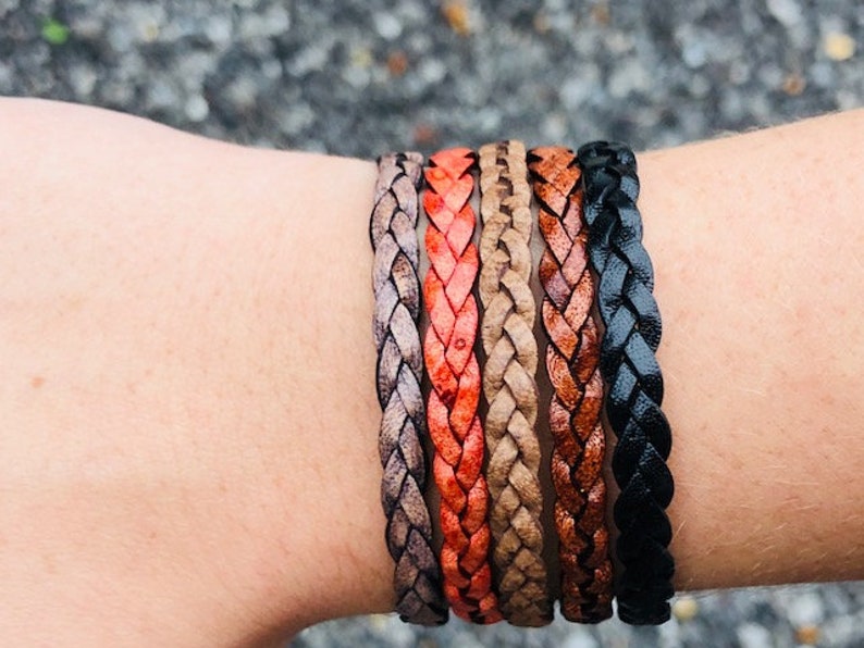 Boho bracelet braided leather bracelet leather bracelet braided leather leather jewelry brown leather bracelet FREE SHIPPING image 7