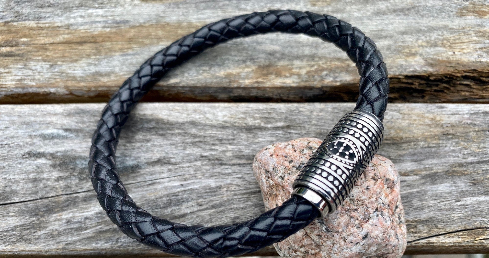 Mens Leather Bracelet, 8mm Premium European Leather, Mens Bracelet ...