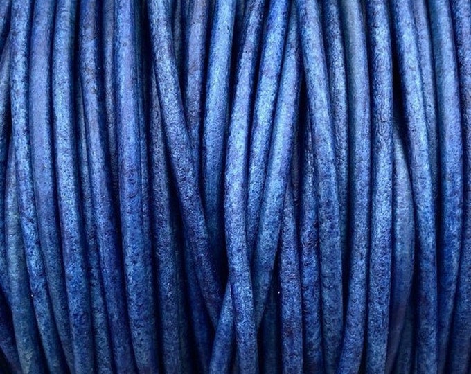 4mm Cobalt Blue Round Leather Cord Premium Quality 4mm Round Leather Cord  LCR4 - Cobalt Blue #6