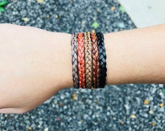 Boho bracelet - braided leather bracelet - leather bracelet - braided leather - leather jewelry - CS21