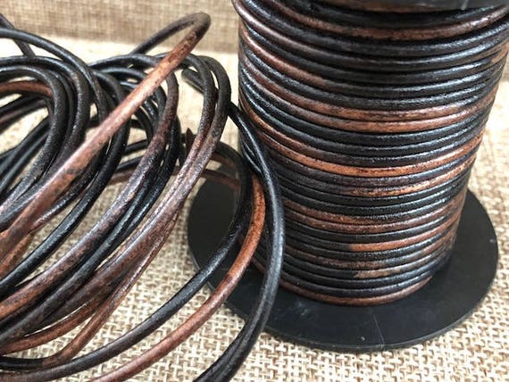 27.34 yards Xsotica® Gypsy Irasa Natural Dye Round Leather Cord 2mm 25 meters