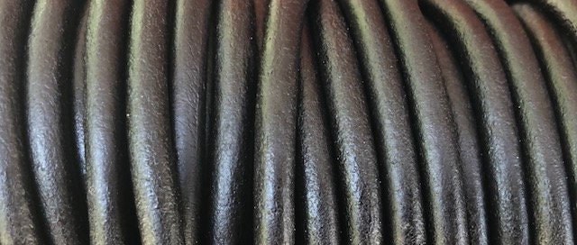 5mm Natural Black Round Leather Cord Premium Quality 5mm Round Leather