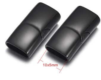 Flat Black Magnetic Clasp, Brushed Stainless Steel Magnetic Clasp, Jewelry Clasp, 10x5mm Hole Size Magnetic Clasp MC-101