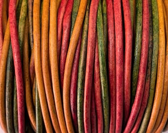 2mm Kinte Gypsy Round Leather Cord - By The Yard - Premium Leather Cord - LCR2 - Kinte Gypsy #70