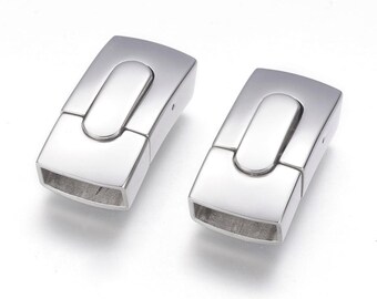 Flat  Clasp, Shiny Stainless Steel  Clasp, Jewelry Clasp, 5.5x10mm Hole Size  Clasp MC-93