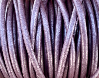 4mm Metallic Berry Round Leather Cord Premium Quality 4mm Round Leather Cord  LCR4 - Metallic Berry #2