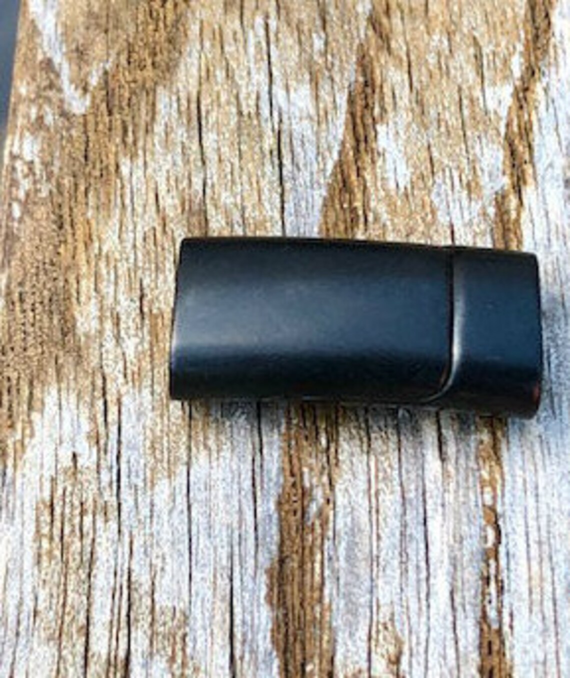 Black 10x5mm Clasp for Leather Cord Oxidized Brass Etsy