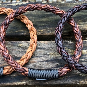 Mens Leather Bracelet, 8mm Premium 8 Ply European Leather, Mens Bracelet, Masculine Thick All Leather Bracelet, , Dad Gift