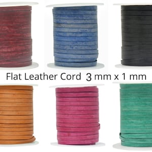 Flat Leather Cord 3.0 MM X 1.0 MM, 3mm Premium Genuine Flat Leather Cord,  3mm X 1mm Flat by the Yard, Flat Leather -  Israel