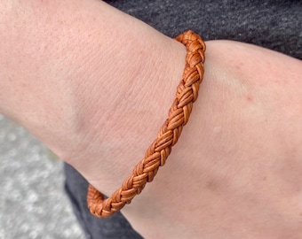 Mens Leather Bracelet, 5mm Premium 12 Ply European Leather, Men's Bracelet, Masculine Thick All Leather Bracelet, Dad Gift
