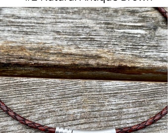 3mm Braided Leather Necklace, Premium European Leather Cord