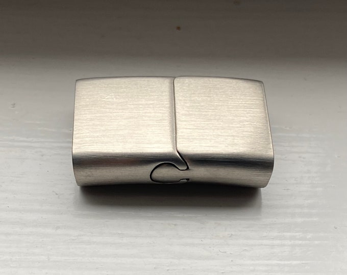 Flat Magnetic Clasp, Brushed Stainless Steel Magnetic Clasp, Jewelry Clasp, 16.5x5mm Hole Size Magnetic Clasp MC-16