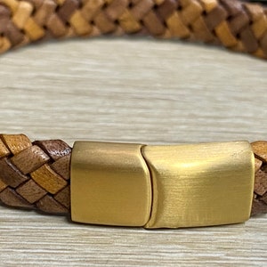 12mmx6mm Stainless Steel Flat  Clasp, Brushed Gold Tone Slide Clasp with  Clasp, 12x6mm Hole Size  Clasp MC-126