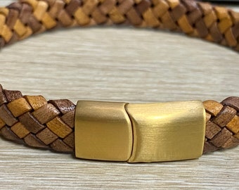 10x5mm Stainless Steel Flat  Clasp, Brushed Gold Tone Slide Clasp with  Clasp, 10x5mm Hole Size  Clasp MC-128