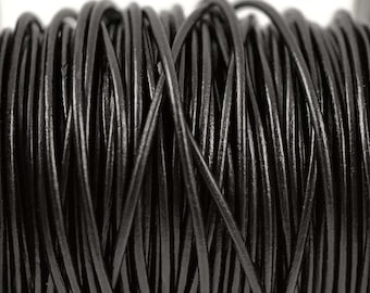 3mm Premium Black Leather Cord, High Quality European Leather, One Yard LCR3 -  3mm Premium Black #11