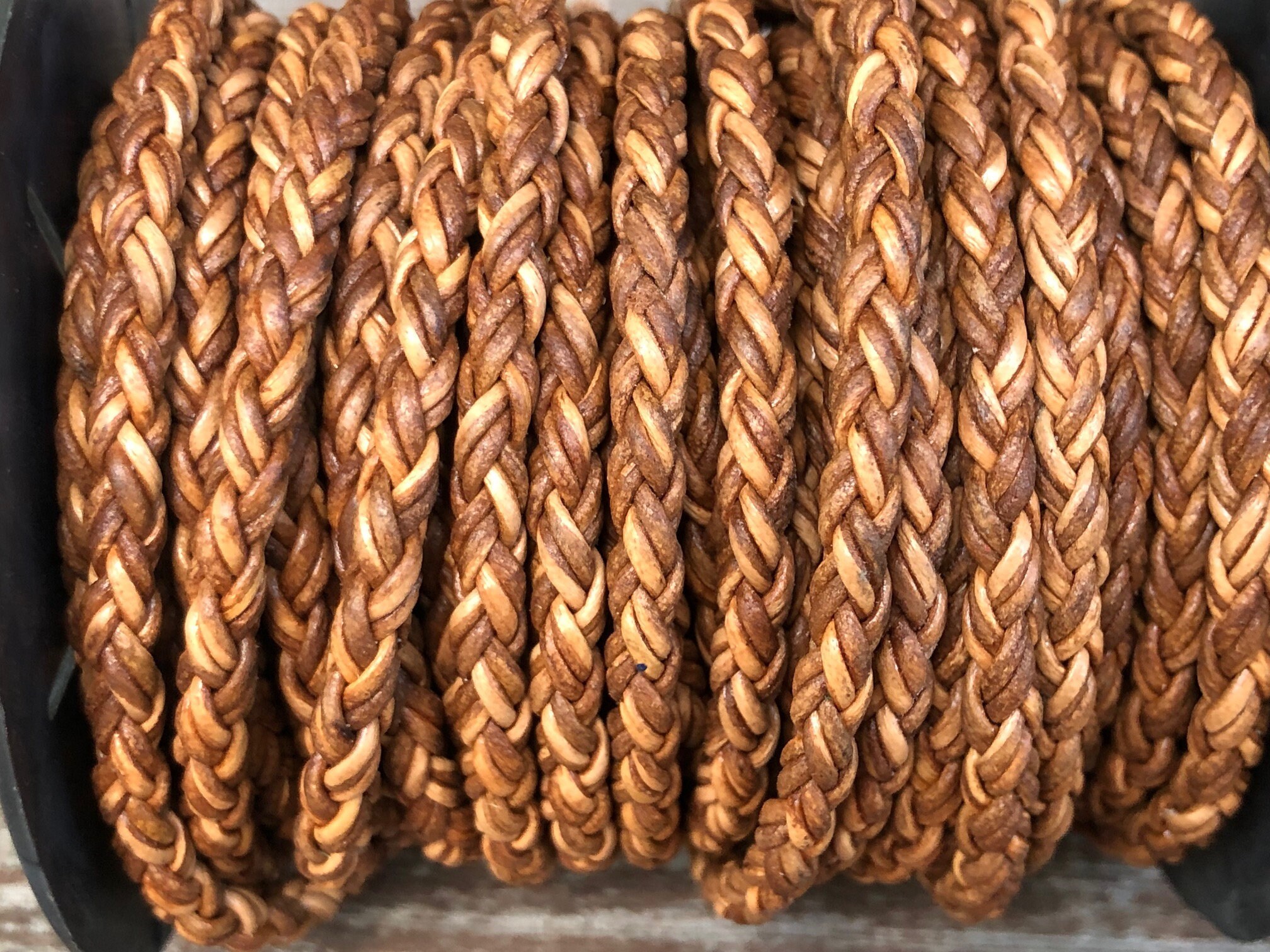 1//8/" Braided Leather Bolo Cord Brown Genuine Leather Jewelry 4mm