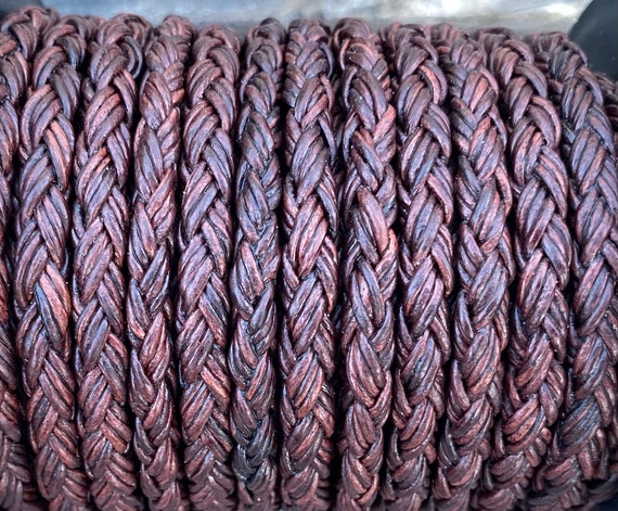 Antique Brown Braided Leather