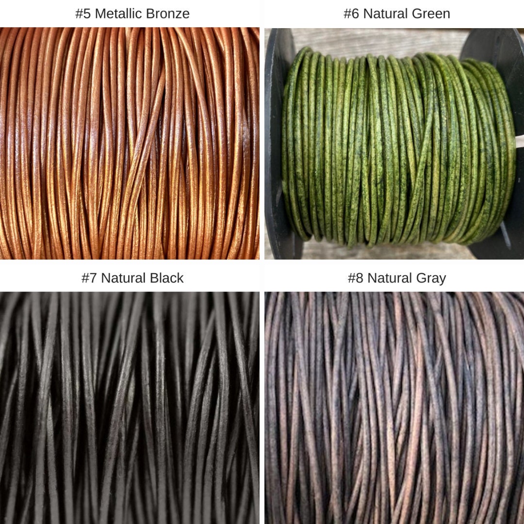 1mm Round Leather Cord - 27 Colors - Premium European 1mm Leather Cord