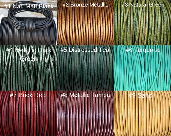 Multiple Colors Leather Cord 6mm Sold by the Foot
