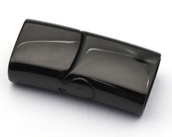 Shiny Black  Clasp, Shiny Stainless Steel  Clasp, Jewelry Clasp, 12x6mm Hole Size  Clasp MC-108