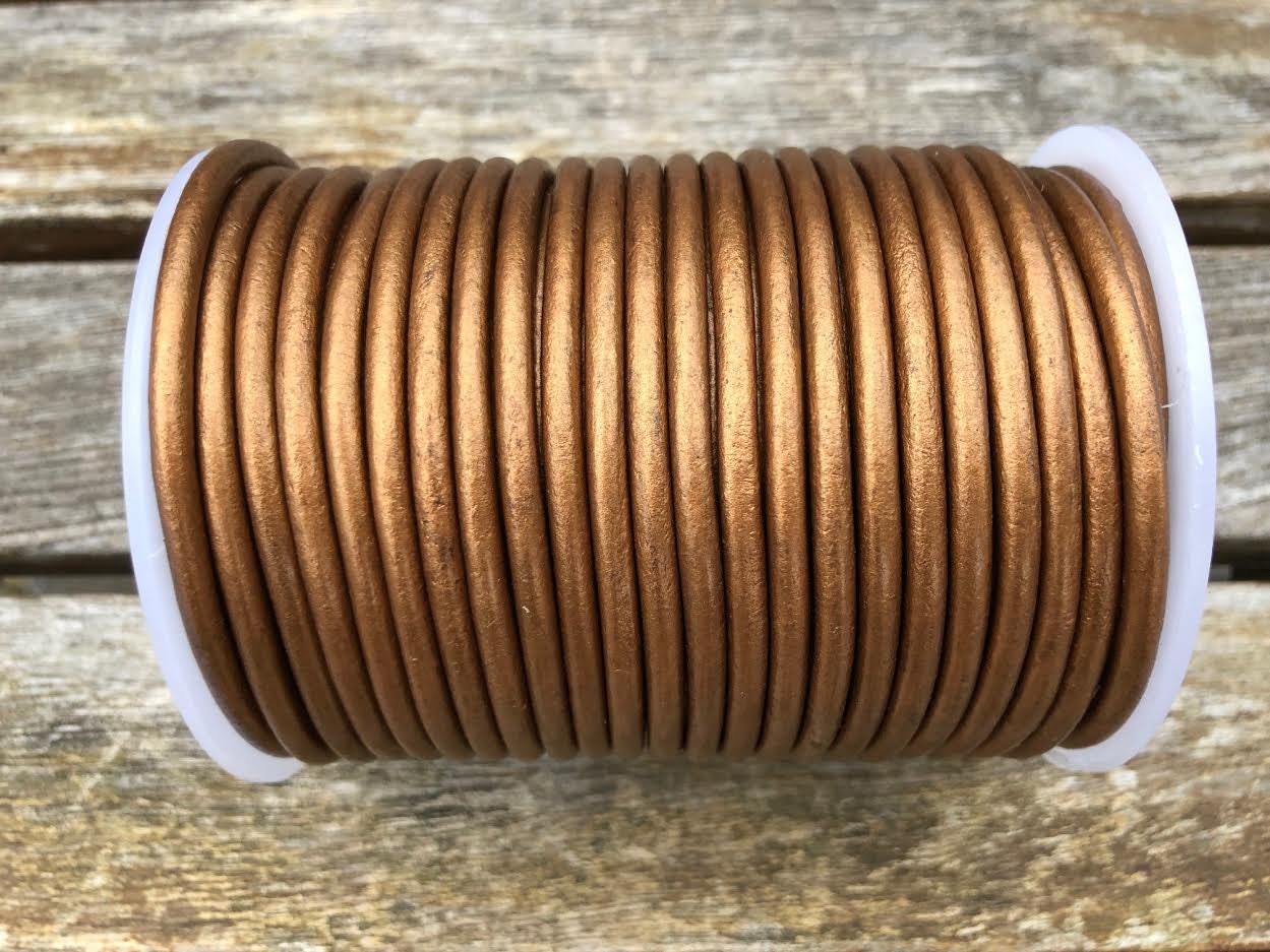 5mm Bronze Metallic Round Leather Cord Premium Quality 5mm - Etsy