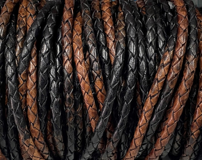 5mm Gypsy Sippa Bolo Braided Leather Cord By The Yard Made In India LCBR- 5 Gypsy Sippa #21
