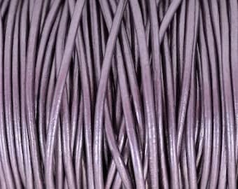 1.5mm Round Leather Cord - Metallic Berry - 1.5mm Premium Round Leather Cord LCR1.5 - Metallic Berry #63