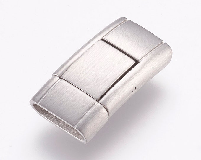 Flat Locking Clasp, Brushed Stainless Steel Clasp, Jewelry Clasp, Hole Size 3mmx10.5mm MC-102a