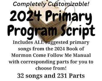 2024 AANPASBAAR primair programmascript - Kom en volg mij Boek van Mormon LDS primaire presentatie