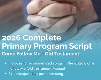 2026 VOLLSTÄNDIGE Primärprogrammschrift - Komm, folge mir nach, alttestamentliche Heilige der Letzten Tage (HLT) Primäre Präsentation