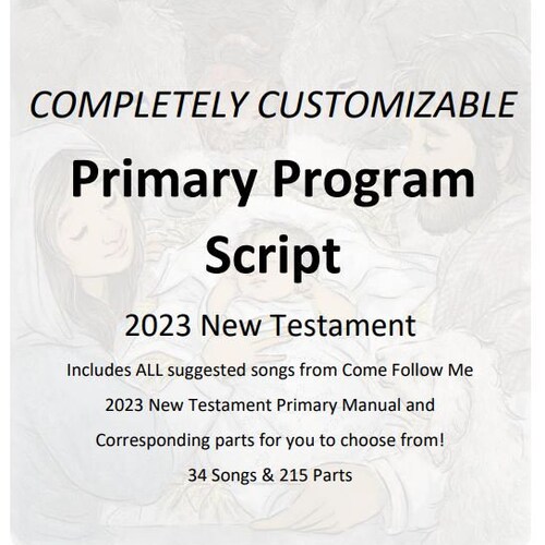 Primary Program Script 2023 New Testament Primary Etsy UK
