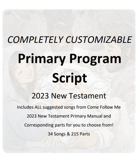CUSTOMIZABLE Primary Program Script 2023 Come Follow Me New Etsy