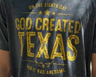 Texas TShirt for Men // God Created Texas Shirt // Christian Shirt for Men // Funny Texas TShirt // Texas Gifts for Men