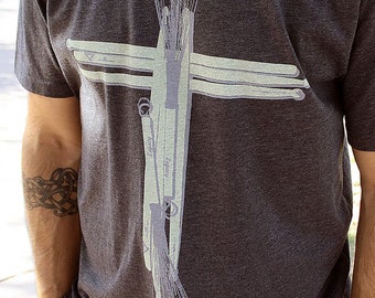 Drummer TShirt // Christian, Praise and Worship Music TShirt // Drum Sticks Shirt // Charcoal Gray Crew