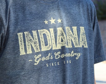 Indiana T-Shirt for Men (God's Country) Hoosier T-Shirt