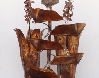 Agave Plant Cacti Large Size Copper Water Table Fountain (made/created/built by order, not in stock, please see details shipping/inventory)