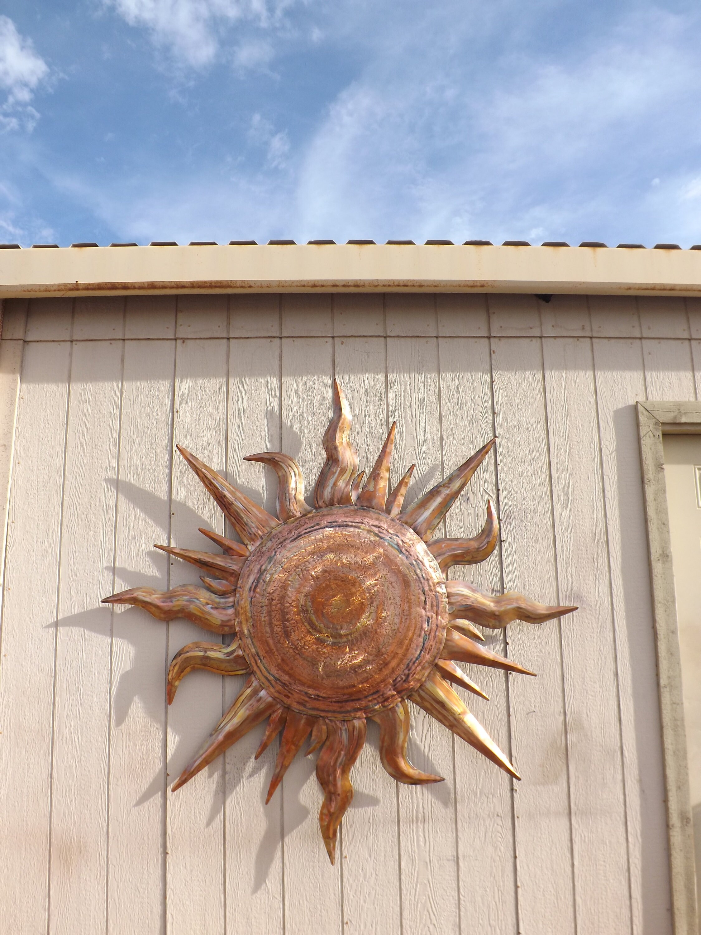 銅板　飾り　額 Large Copper Sun Wall Sculpture, 5' Ft. 8