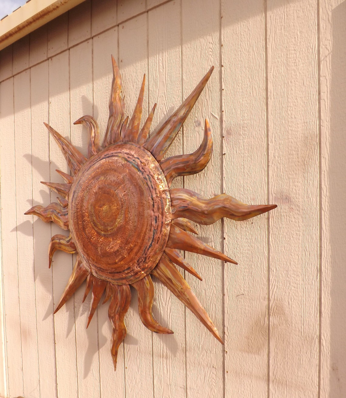 Large Copper Sun Wall Sculpture Art Work 5' Ft. 8 Etsy