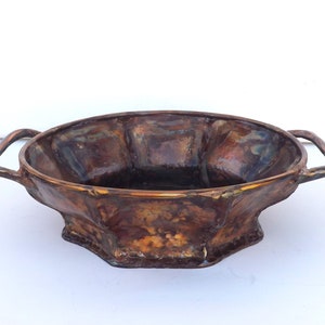 Copper Bowl, Heavy Thick Copper with Large Solid Handles  (new and 1 in-stock)