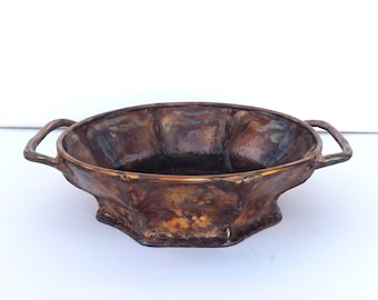 Copper Bowl with Thick Handles, Medium Size (new and in-stock)